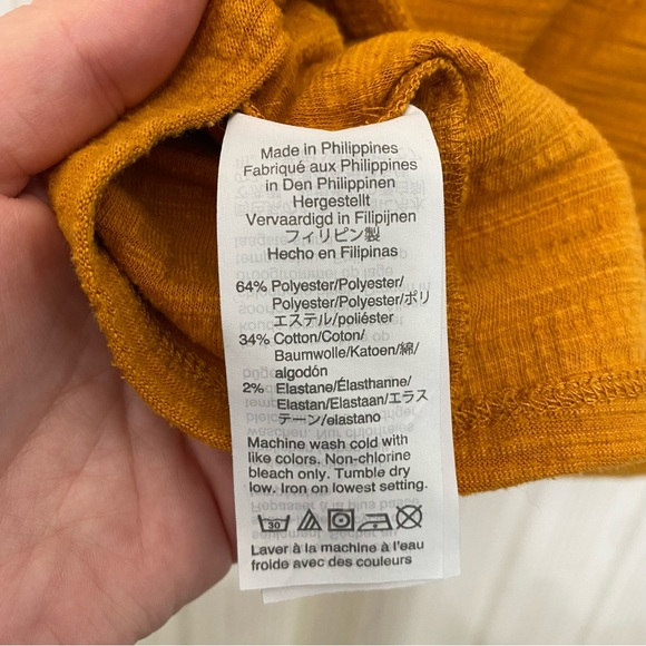 J. Crew mustard textured short sleeve tee - Picture 5 of 5